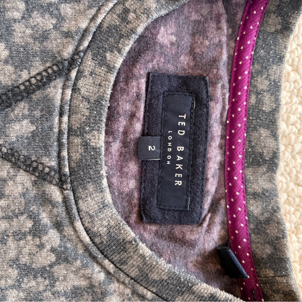 Ted Baker Gray and Purple Patterned Top - Picture 2 of 3